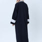 Navy & White Contrast Collar Professional Abaya with Headscarf