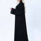 Black Abaya with Blue & Black Lace Detailing With Headscarf