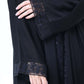 Black Abaya with Blue & Black Lace Detailing With Headscarf