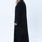 Black Abaya with Blue & Black Lace Detailing With Headscarf