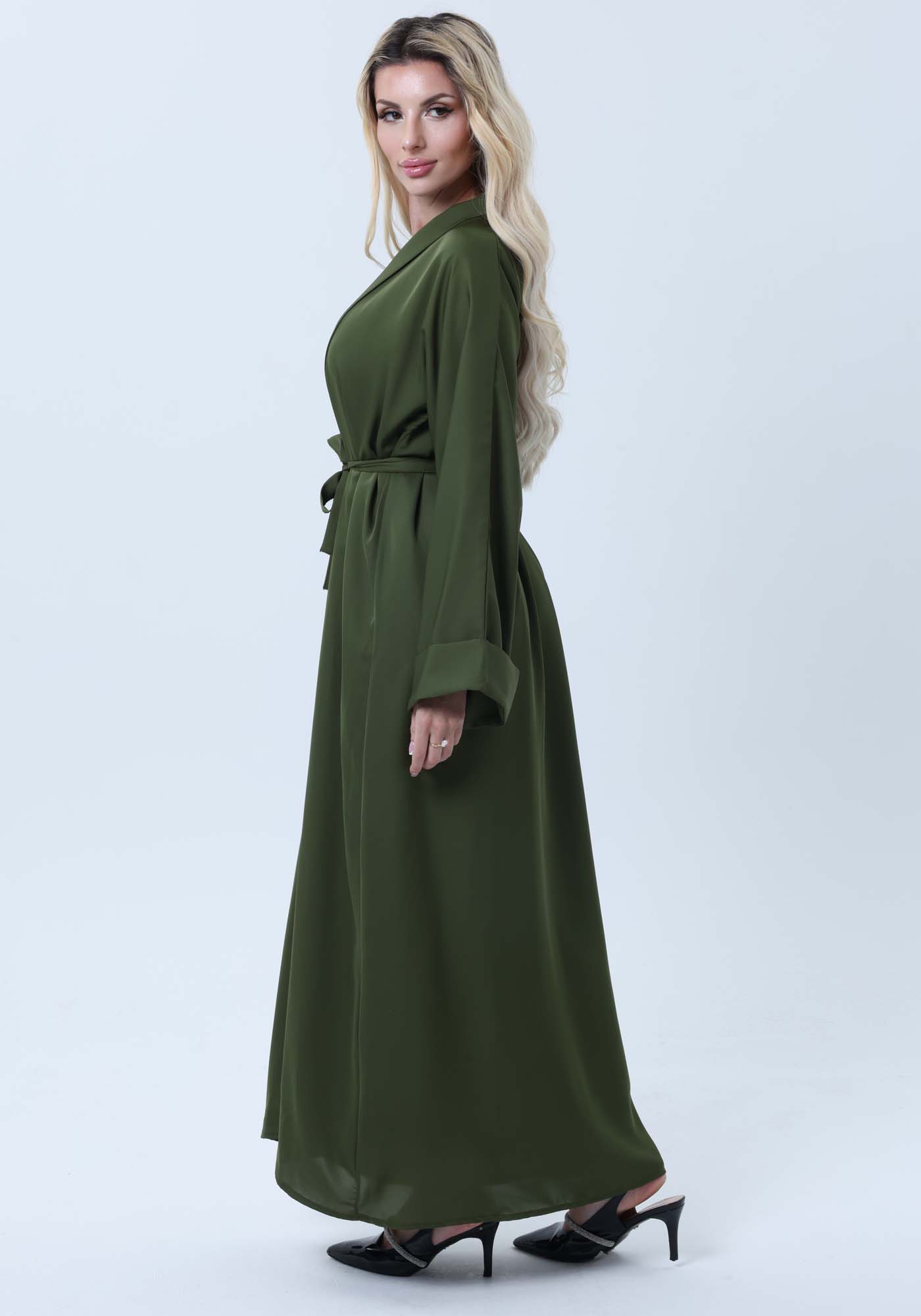 4-Piece Olive Green Abaya Complete Set