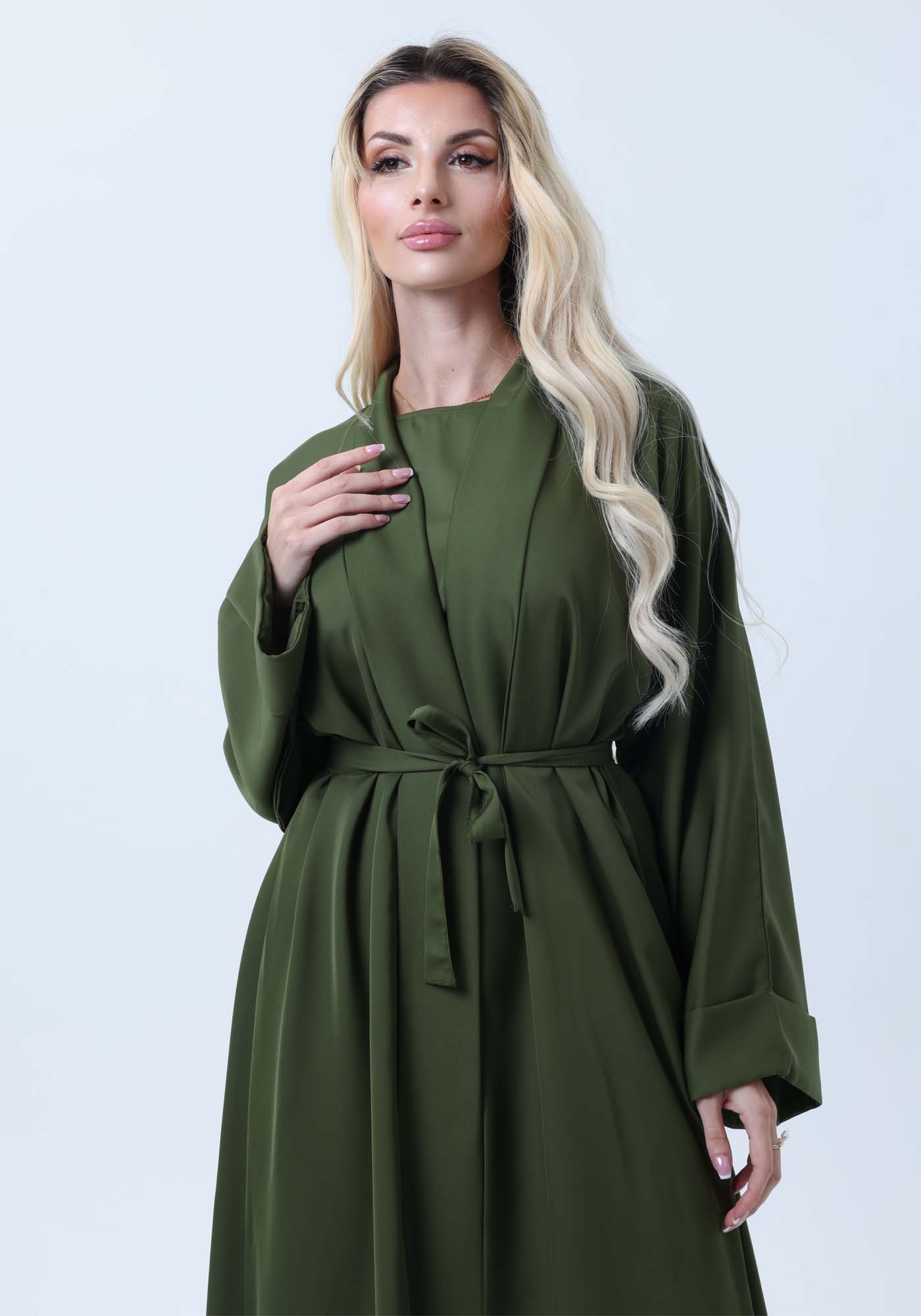 4-Piece Olive Green Abaya Complete Set