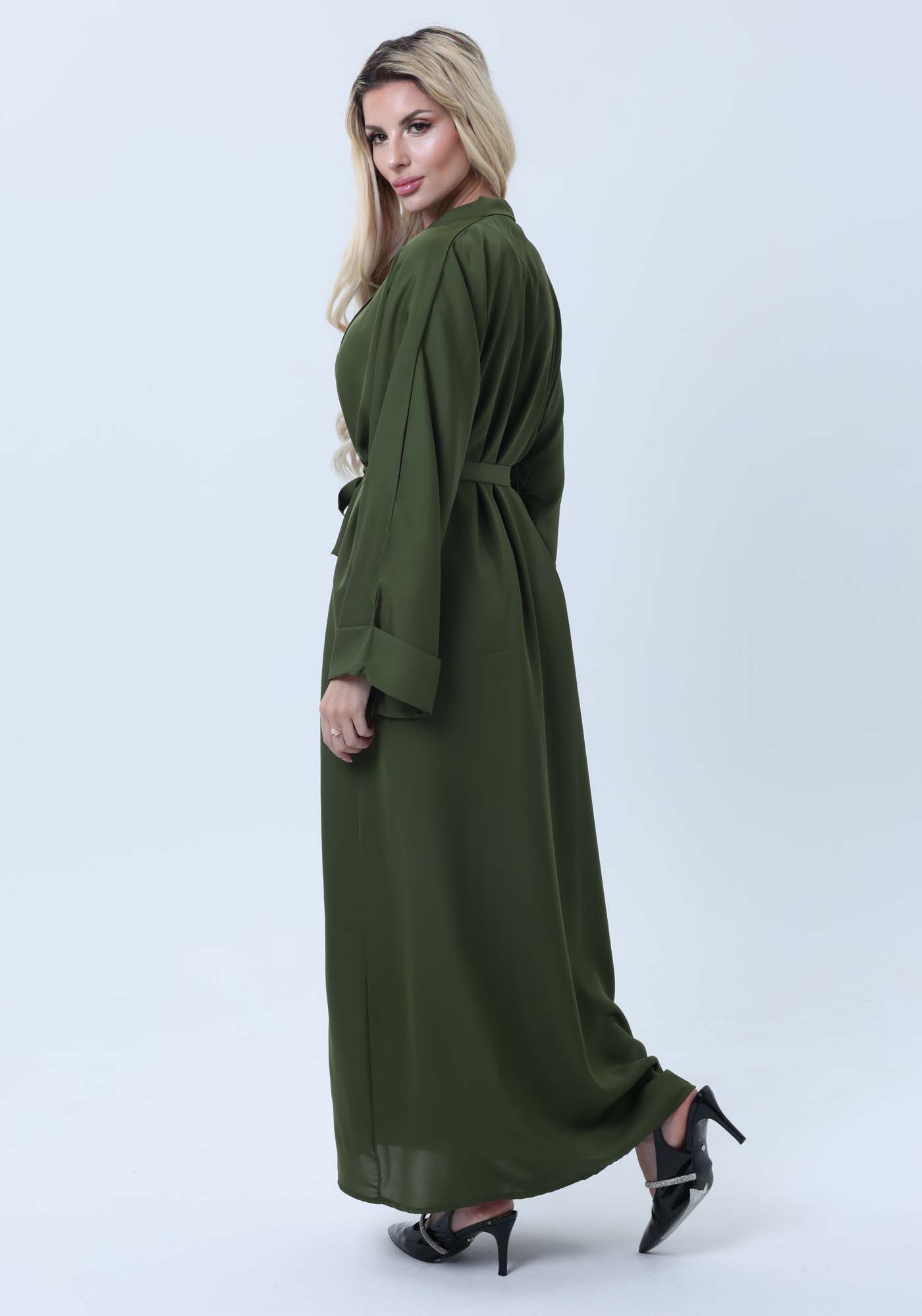 4-Piece Olive Green Abaya Complete Set
