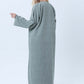 Sage Green Melange Linen Abaya with Intricate Lace Panel Detail
