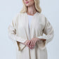 Melange Open Front Abaya with Slit Sleeves and Matching Headscarf