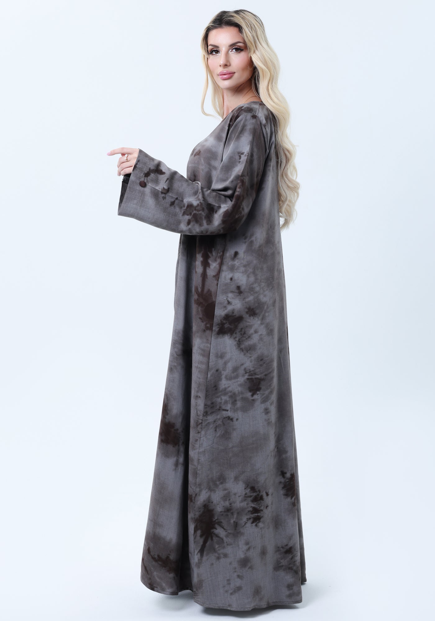 Premium Soft Jacquard Abaya with Self-Design & Matching Headscarf