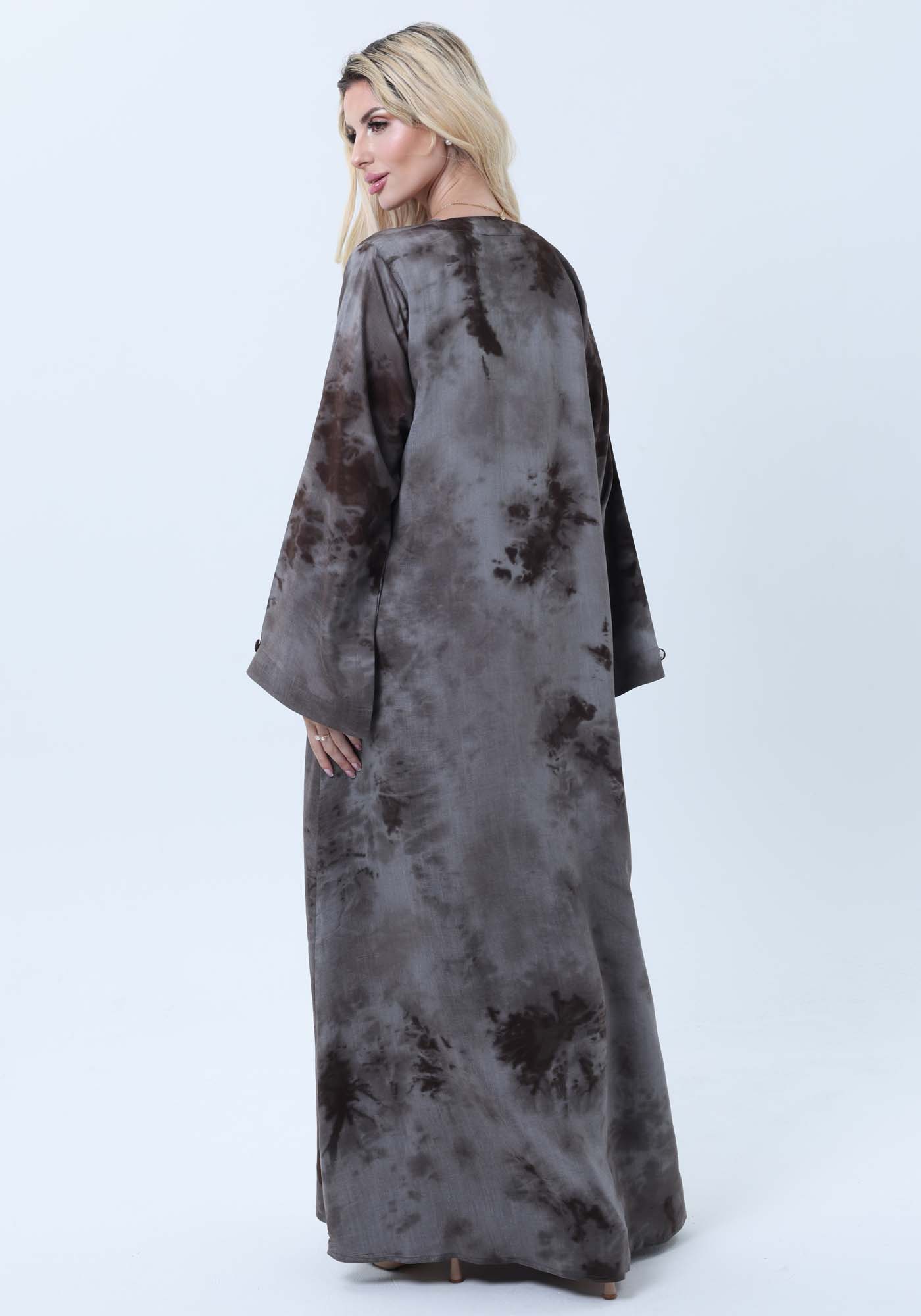 Premium Soft Jacquard Abaya with Self-Design & Matching Headscarf