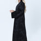 Black Premium Soft Fabric Abaya with Self-Design & Headscarf