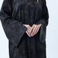 Black Premium Soft Fabric Abaya with Self-Design & Headscarf