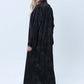 Black Premium Soft Fabric Abaya with Self-Design & Headscarf