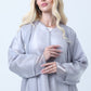 3 Piece Grey Organza Abaya Set