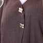 Brown Mélange Abaya with Decorative Buttons and Matching Headscarf
