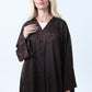 Brown Silk Floral Abaya with Rhinestones and Matching Sheila