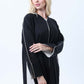 Two-Tone Colorblock  Melange Abaya with Contrast Piping and Slit Sleeves comes with Headscarf