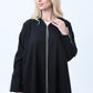 Two-Tone Colorblock  Melange Abaya with Contrast Piping and Slit Sleeves comes with Headscarf