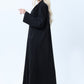 Black Denim Abaya with Pockets & Sheila - Tailored Collar Design