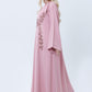 Pink Embroidered Abaya in Nida Fabric with Matching Sheila
