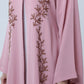 Pink Embroidered Abaya in Nida Fabric with Matching Sheila