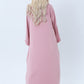 Pink Embroidered Abaya in Nida Fabric with Matching Sheila