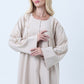 Beige Mélange Hand Embroidered Abaya with Matching Headscarf