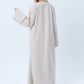 Beige Mélange Hand Embroidered Abaya with Matching Headscarf