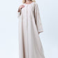 Beige Mélange Hand Embroidered Abaya with Matching Headscarf