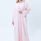 Elegant Pink Lace Abaya with Matching Sheila - Lightweight Nida