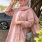Blush Star Lace Abaya with Matching Hijab
