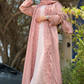 Blush Star Lace Abaya with Matching Hijab