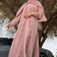 Blush Star Lace Abaya with Matching Hijab