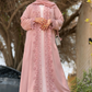 Blush Star Lace Abaya with Matching Hijab