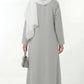 Elegant Green Pleated Abaya with Matching Headscarf