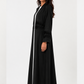Elegant Black Pleated Abaya with Matching Headscarf