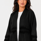 Elegant Black Pleated Abaya with Matching Headscarf