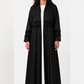 Elegant Black Pleated Abaya with Matching Headscarf