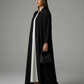 Signature Korean Nida Black Open Abaya Minimalist High-Neck Design
