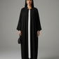 Signature Korean Nida Black Open Abaya Minimalist High-Neck Design