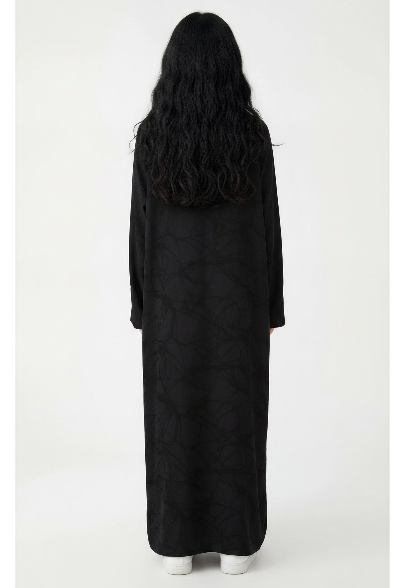Girls Abstract Print Abaya with Matching Chiffon Headscarf, Elegant Everyday Modest Wear