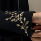 Black Abaya | Gold Embroidery I Chiffon Hijab
