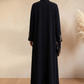 Black Abaya | Gold Embroidery I Chiffon Hijab