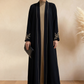 Black Abaya | Gold Embroidery I Chiffon Hijab