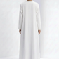 White Abaya with Blue Threadwork Embroidery & Royal Blue Inner Dress
