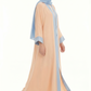 Open Abaya 3 piece Set I Powder Blue Contrast Trim I Flowy Everyday Style