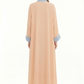 Open Abaya 3 piece Set I Powder Blue Contrast Trim I Flowy Everyday Style
