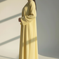 Pastel Yellow Open Abaya with Bell Sleeves, Lightweight Everyday Style
