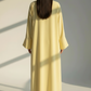 Pastel Yellow Open Abaya with Bell Sleeves, Lightweight Everyday Style