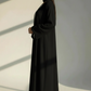 Black Open Abaya with Bell Sleeves, Lightweight Everyday Style