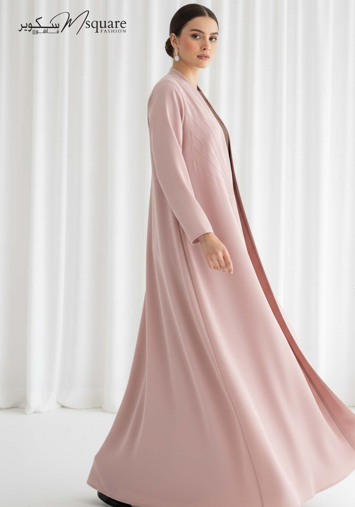 The Sunburst Pink Pleat Abaya