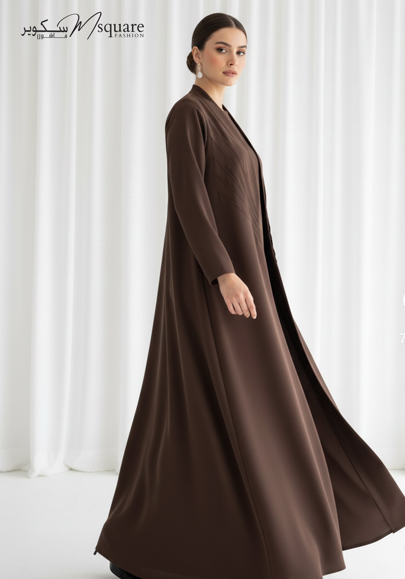 The Sunburst Brown Pleat Abaya