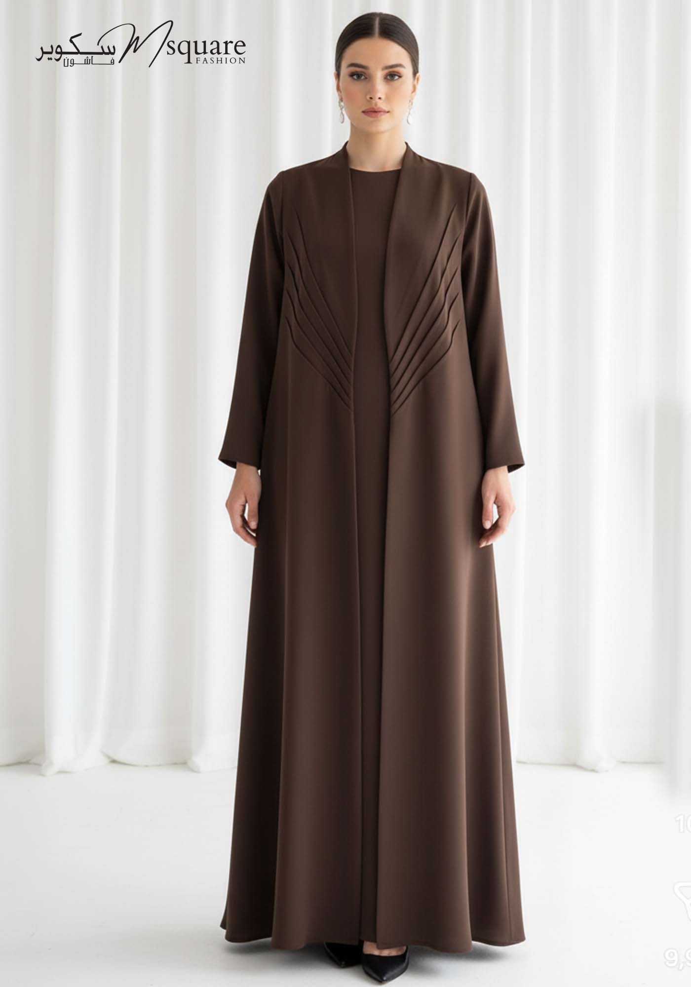 The Sunburst Brown Pleat Abaya